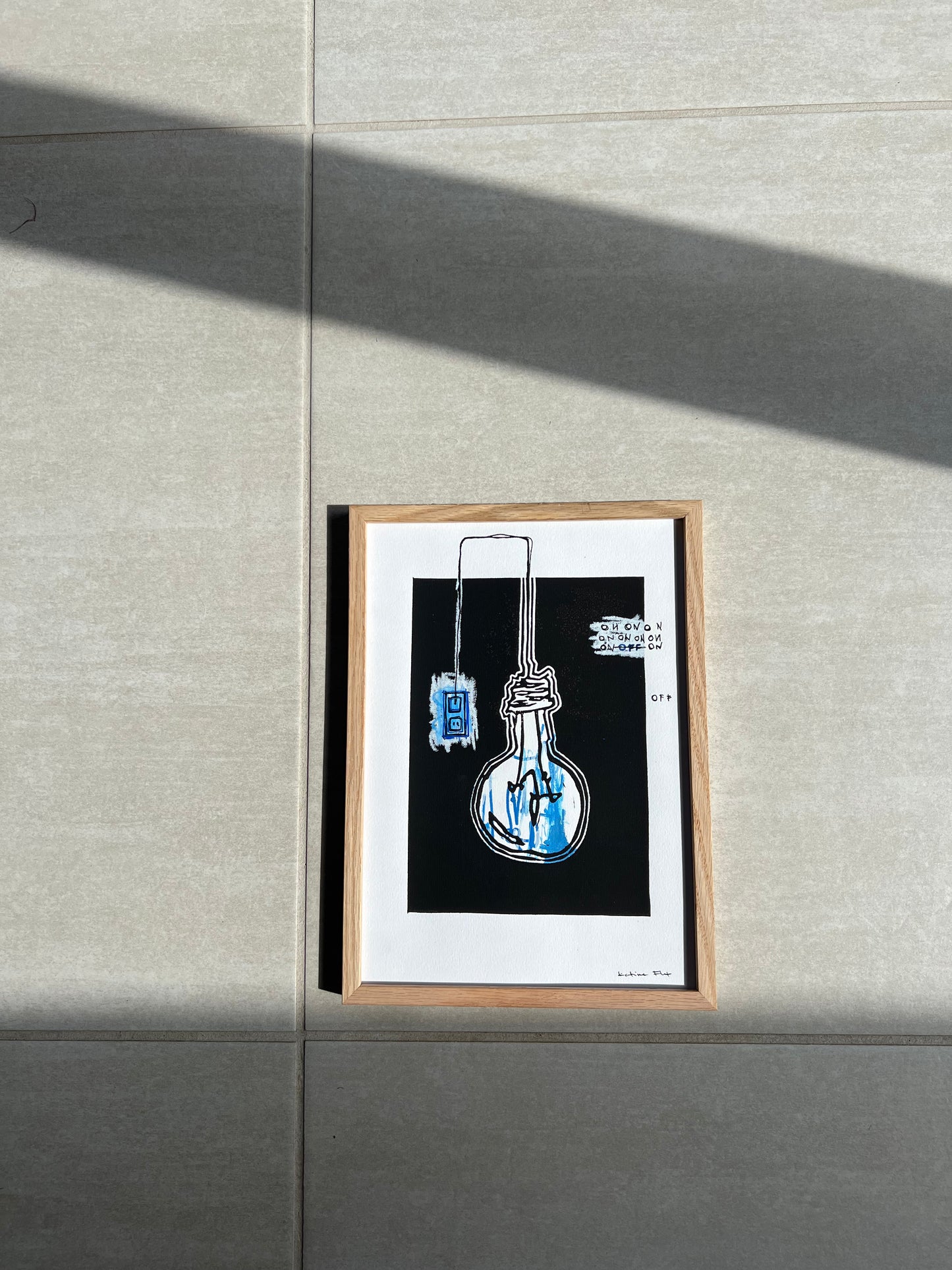 Pære med blå, ON/OFF