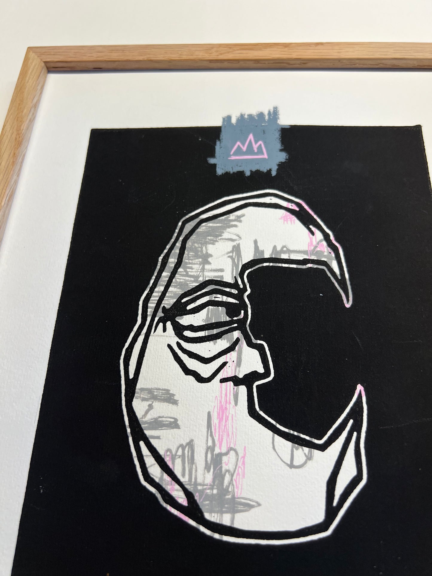 Måne, grå/lyserød